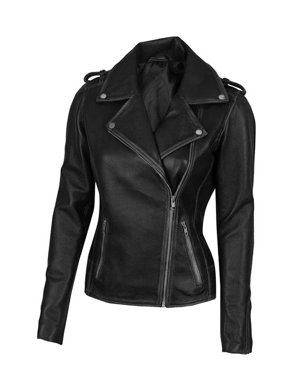 Womens Black Leather Motorcycle Jacket Paragon Jackets