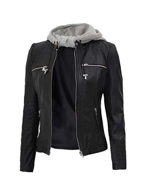Black Leather Jacket for Women