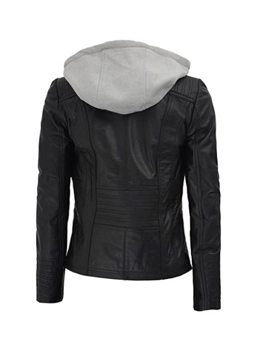 Womens Black Hooded Jacket