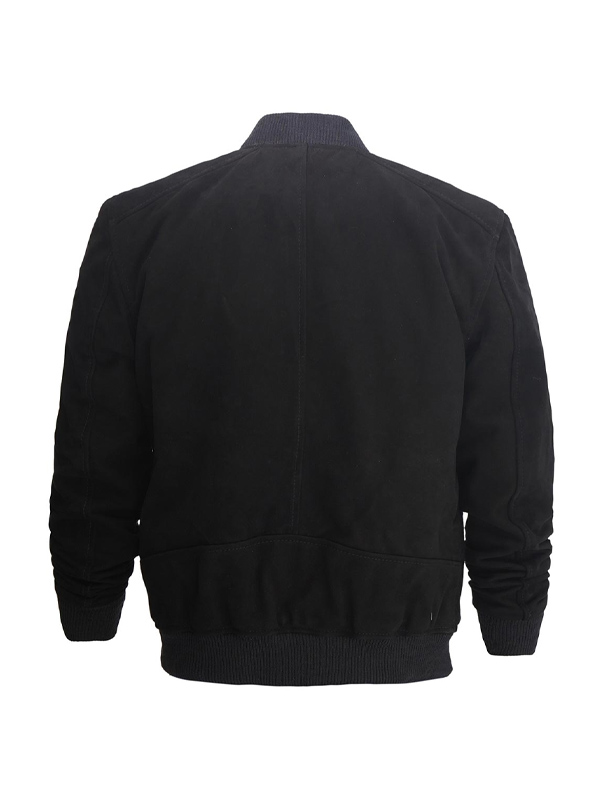 Mens Black Suede Leather Bomber Jacket - Paragon Jackets