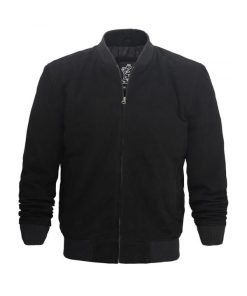 Black Suede Leather Jacket for Men