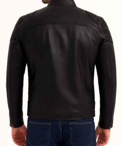 Men’s Leather Cafe Racer Biker Jacket