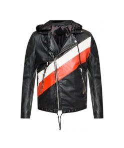 Men’s Motorcycle Hooded Leather Jacket