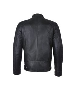 Black Retro Biker Leather Jacket For Men