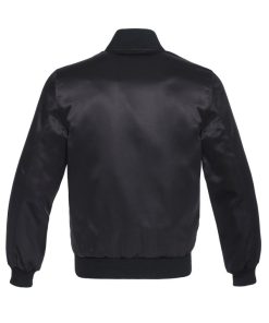 Bomber Jacket Black Satin Bomber Jacke (1)