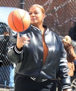 Queen Latifah The Equalizer Season 3 Robyn McCall Black Leather Jacket Bomber