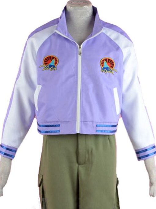 Ivan Karelin Tiger & Bunny Origami Cyclone Purple and White Varsity Jacket