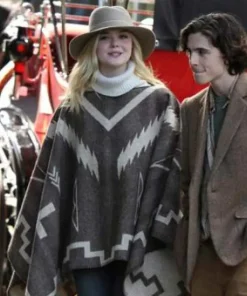A Rainy Day in New York Elle Fanning Poncho