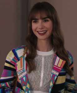 Lily Collins Emily in Paris Season 3 Emily Cooper Pop Art Designed Blazer