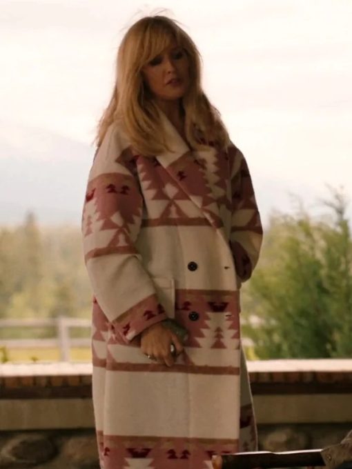 Kelly Reilly Yellowstone Beth Dutton Pink Coat