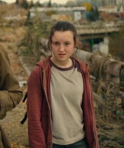 Ellie Williams The Last Of Us 2023 Bella Ramsey Maroon Fleece Zipper Hoodie