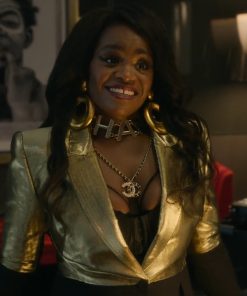 Shoniqua Shandai TV Series Harlem 2023 Angie Gold And Black Blazer
