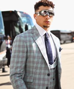 SBLVII 2023 Patrick Mahomes Gray Checkered Suit