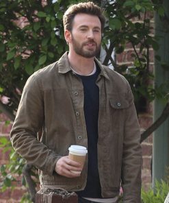Ghosted 2023 Film Chris Evan Brown Cotton Jacket-Free Shipping