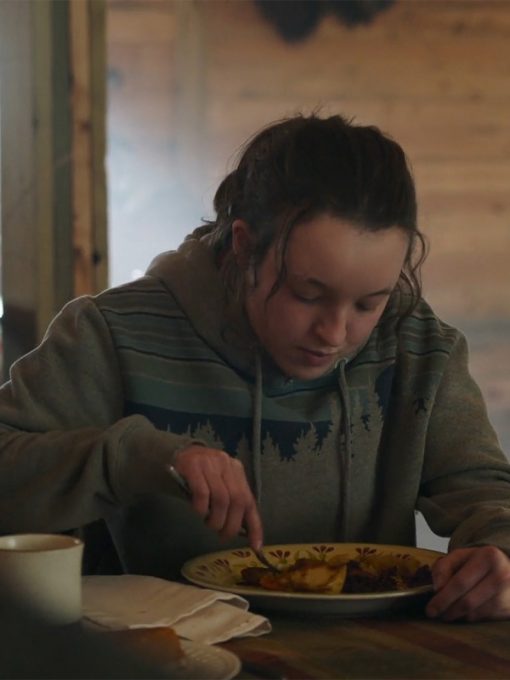 Bella Ramsey The Last Of Us 2023 Ellie Gray Juniper Treeline Hoodie