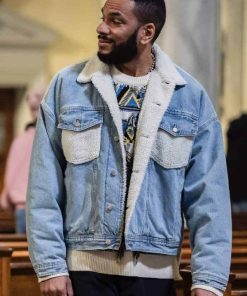 East New York AJ Sherpa Denim Jacket Denim Fleece Jacket