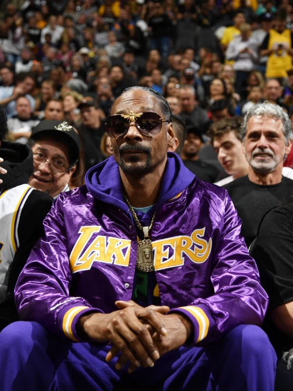 La Lakers Purple and Black Satin Jacket