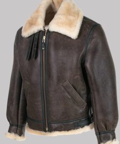 Leon Kennedy Resident Evil 4 Remake Brown Shearling Leather Jacket