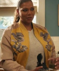 The Equalizer Season 3 Queen Latifah Yellow/Pink Floral Print Bomber Jacket