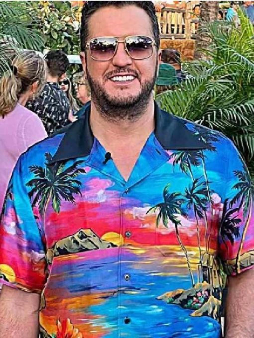 Luke Bryans Hawaiian Print American Idol Multicolor Shirt