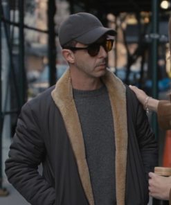 Jeremy Strong Succession S04 Kendall Roy Shearling Brown Jacket