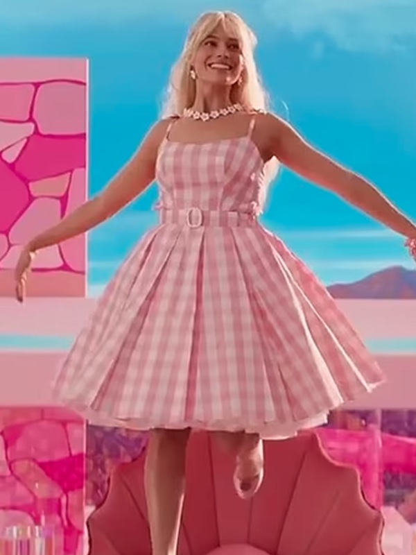 Barbie 2023 Margot Robbie Pink Dress