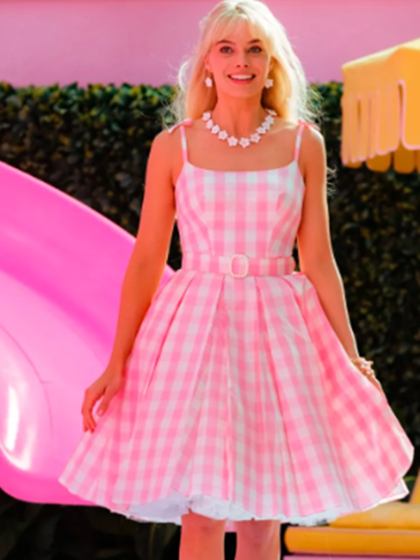 barbie pink gingham dress