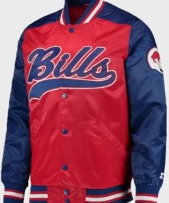 NFL Buffalo Bills Team Full-Snap Satin Varsity Bomber Jacket