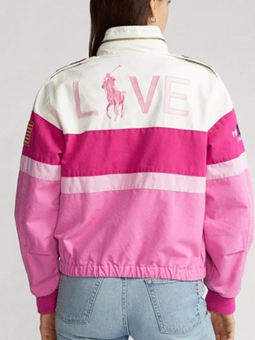 Pink Racer Polo Jacket