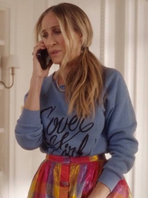 And Just Like That Carrie Bradshaw Blue Sweatshirt