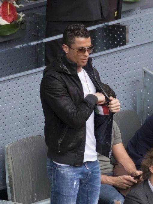 Cristiano Ronaldo Leather Bomber Jacket