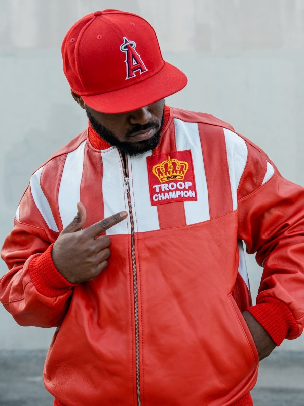 Red champion bomber jacket outlet