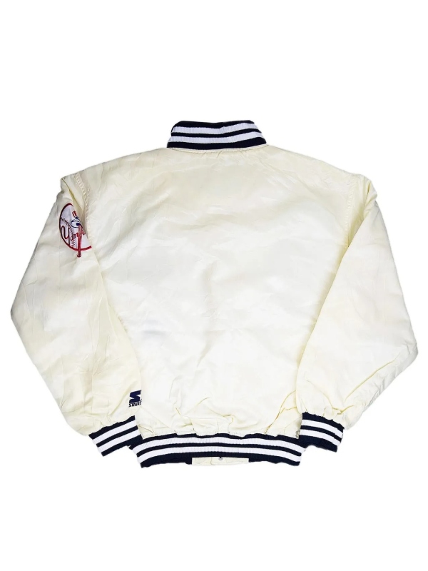 New York Yankees Vintage 90s White Satin Jacket