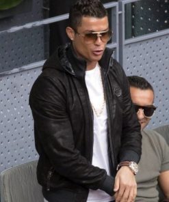 Cristiano Ronaldo Leather Bomber Jacket