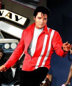 Steve Grayson Film Speedway 1986 Elvis Presley Red Leather Jacket