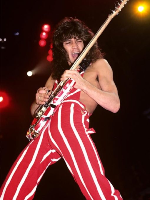 American Rock Band Van Halen Red/White Striped Jumpsuit Rompers