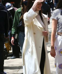 She Came To Me 2023 Anne Hathaway Cream Coat