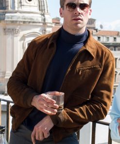 Armie Hammer Man from U.N.C.L.E ILLya Kuryakin Brown Jacket