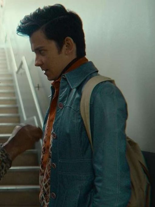 Asa Butterfield Sex Education Otis Milburn Blue Leather Jacket