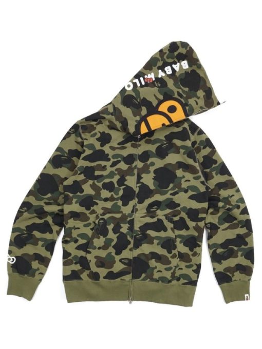 BAPE Sanrio Milo Hello Kitty Split Face 1st Camo Full Zip Hoodie