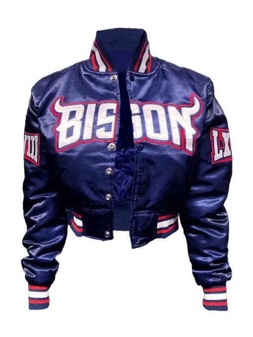 Bison Howard University Navy Blue Satin Jacket