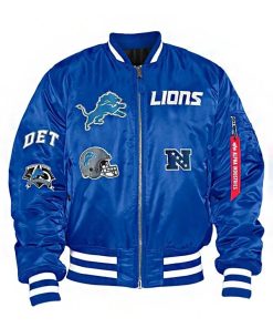 Detroit Lions MA-1 Blue Bomber Jacket