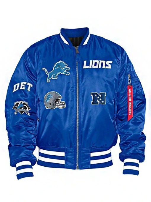Detroit Lions MA-1 Blue Bomber Jacket