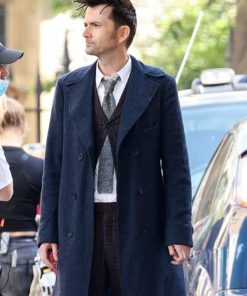 Doctor Who 60th Anniversary David Tennant Blue Wool Coat