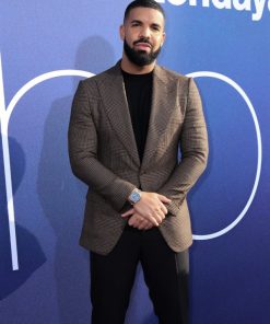 Euphoria L.A. Premiere Drake Checked Blazer