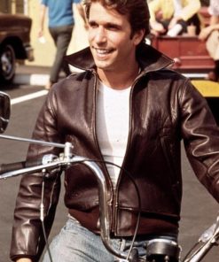 Happy Days Fonzie Brown Leather Jacket
