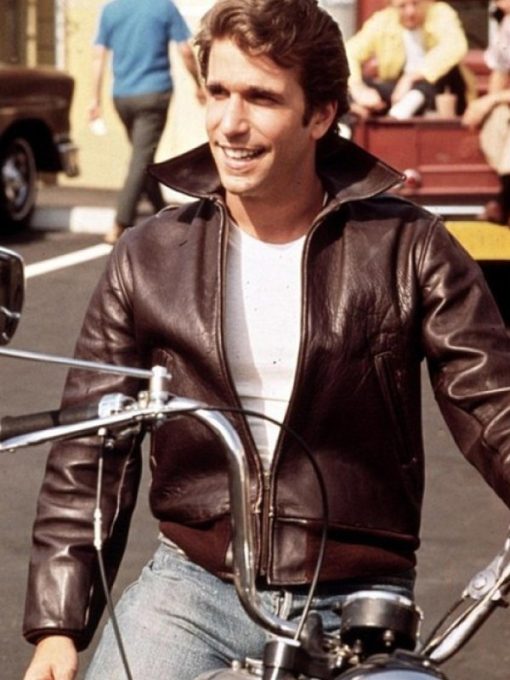 Happy Days Fonzie Brown Leather Jacket