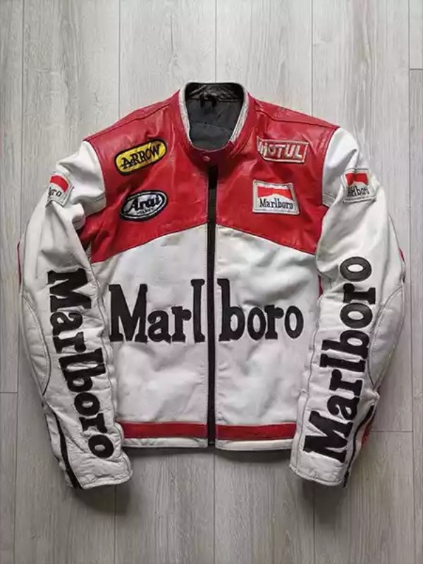 Marlboro Vintage Leather Biker Jacket - Paragon Jackets