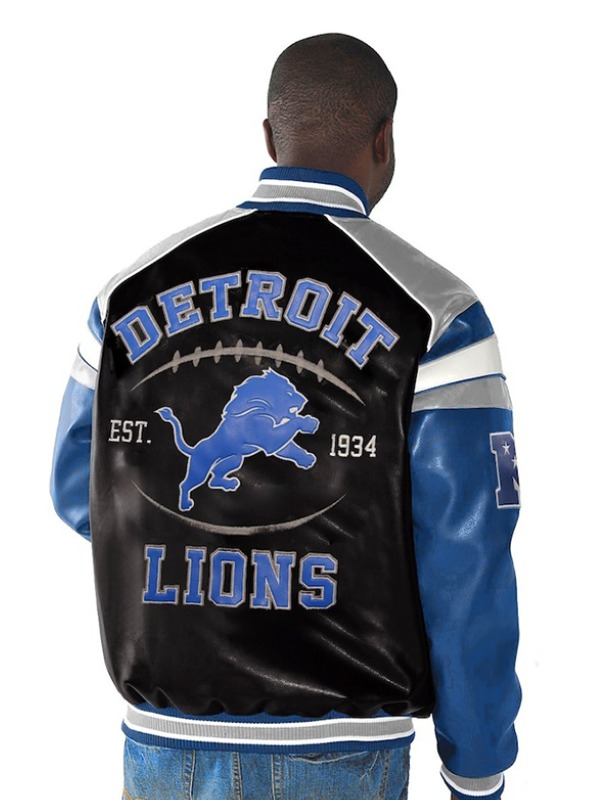 Detroit Lions Leather Jacket | Lions Home Team Leather Jacket