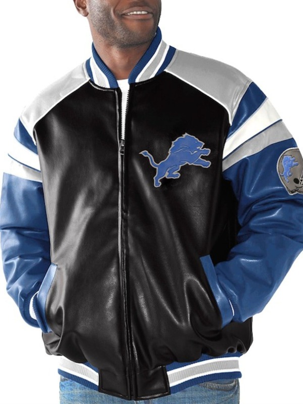 Detroit Lions Leather Jacket | Lions Home Team Leather Jacket